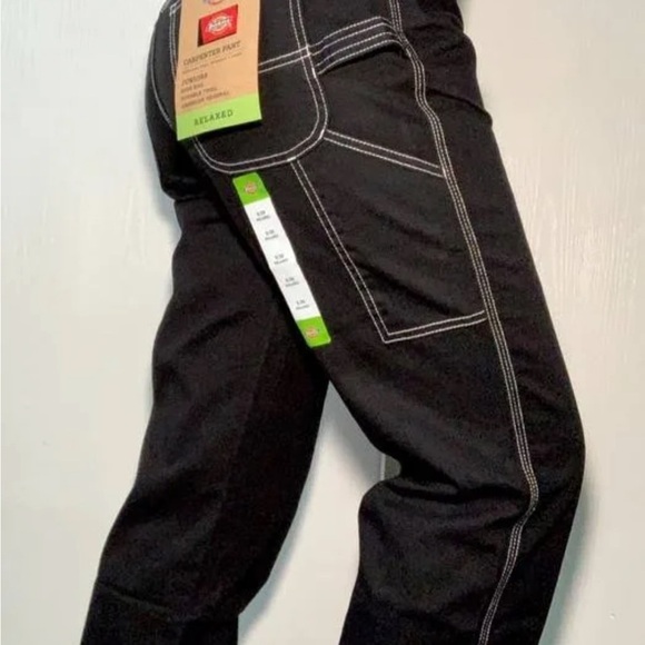 Dickies Classic Carpenter Black Contrast Stitch Straight Leg Jeans 13/31 -15/32 - Picture 13 of 14